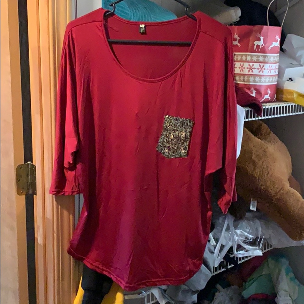 Silky burgundy top